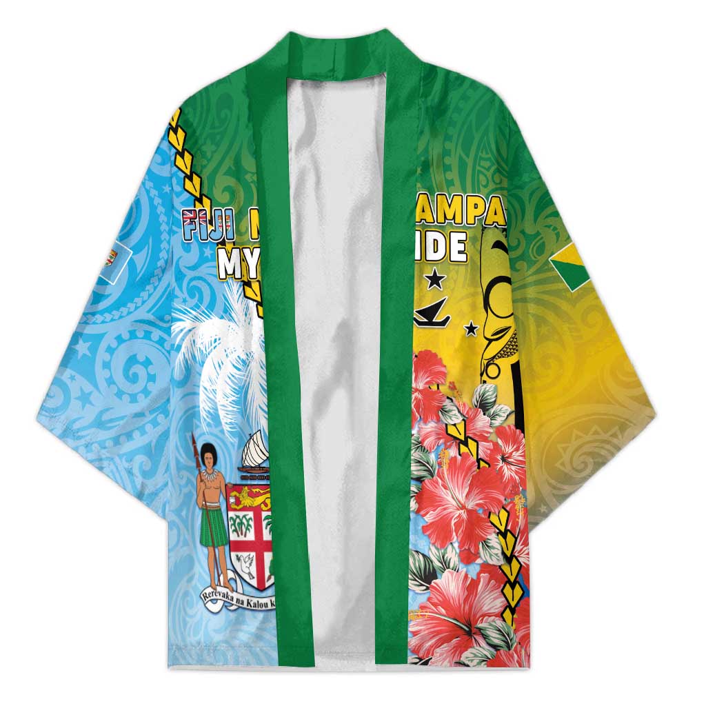 Personalised Malampa Fiji Day Kimono Tribal Pattern With Tropical Flowers LT05 Unisex Colorful - Polynesian Pride