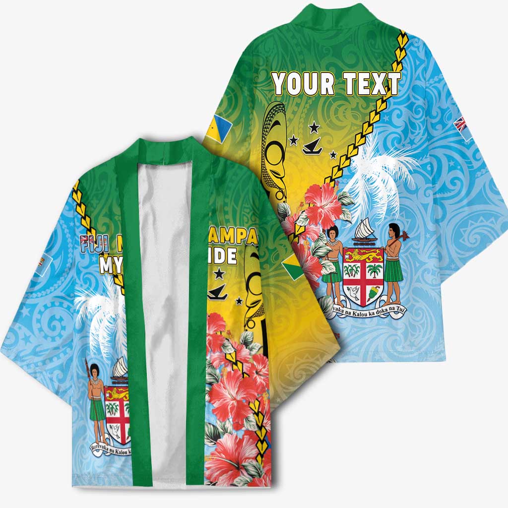Personalised Malampa Fiji Day Kimono Tribal Pattern With Tropical Flowers LT05 - Polynesian Pride