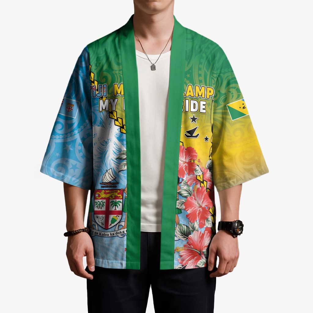 Personalised Malampa Fiji Day Kimono Tribal Pattern With Tropical Flowers LT05 - Polynesian Pride