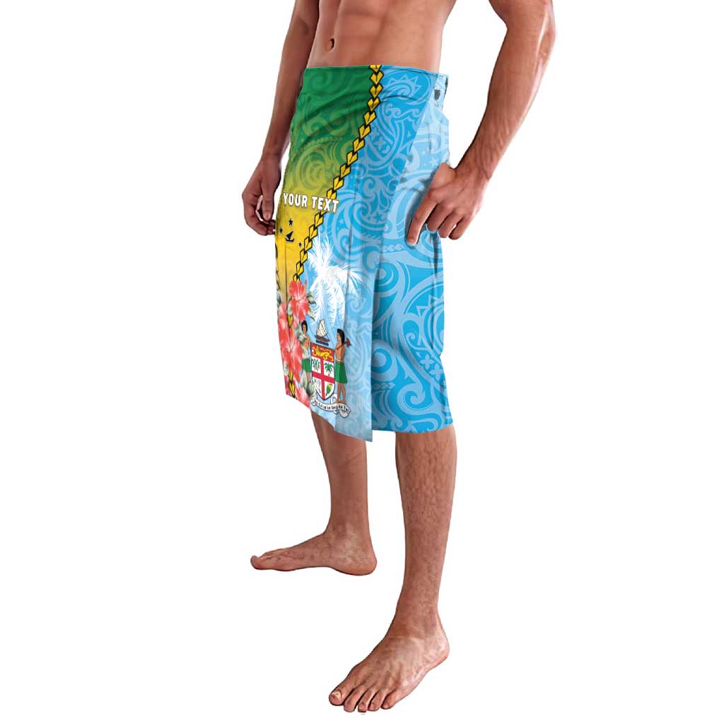 Personalised Malampa Fiji Day Lavalava Tribal Pattern With Tropical Flowers LT05 - Polynesian Pride