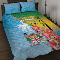 Malampa Fiji Day Quilt Bed Set Tribal Pattern With Tropical Flowers LT05 Colorful - Polynesian Pride