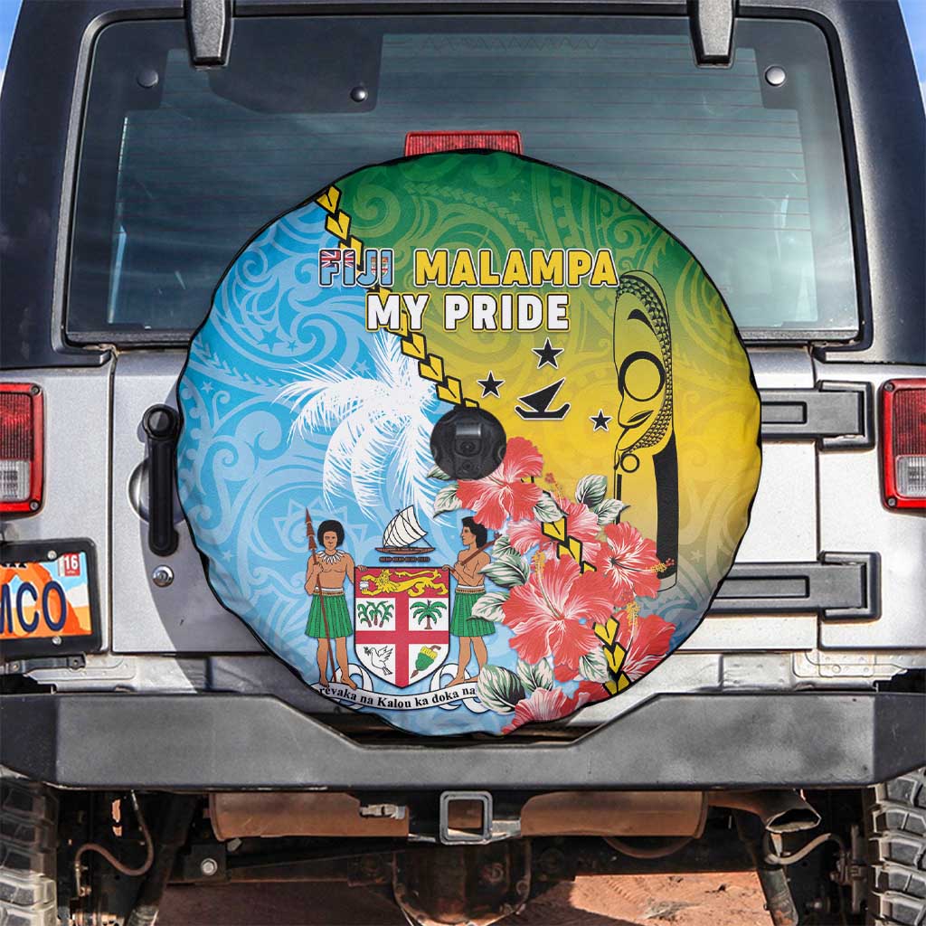 Malampa Fiji Day Spare Tire Cover Tribal Pattern With Tropical Flowers LT05 Colorful - Polynesian Pride