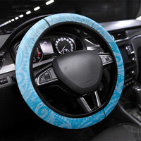 Malampa Fiji Day Steering Wheel Cover Tribal Pattern With Tropical Flowers LT05 Universal Fit Colorful - Polynesian Pride