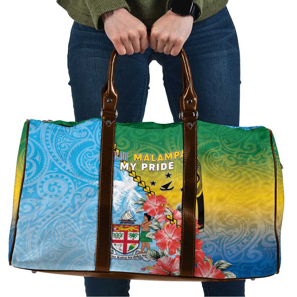 Malampa Fiji Day Travel Bag Tribal Pattern With Tropical Flowers LT05 Colorful - Polynesian Pride