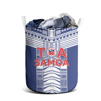 Rugby Toa Samoa Laundry Basket Samoan Tatau Blue Version LT05 - Polynesian Pride
