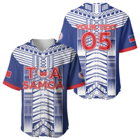 Custom Rugby Toa Samoa Baseball Jersey Samoan Tatau Blue Version LT05 - Polynesian Pride