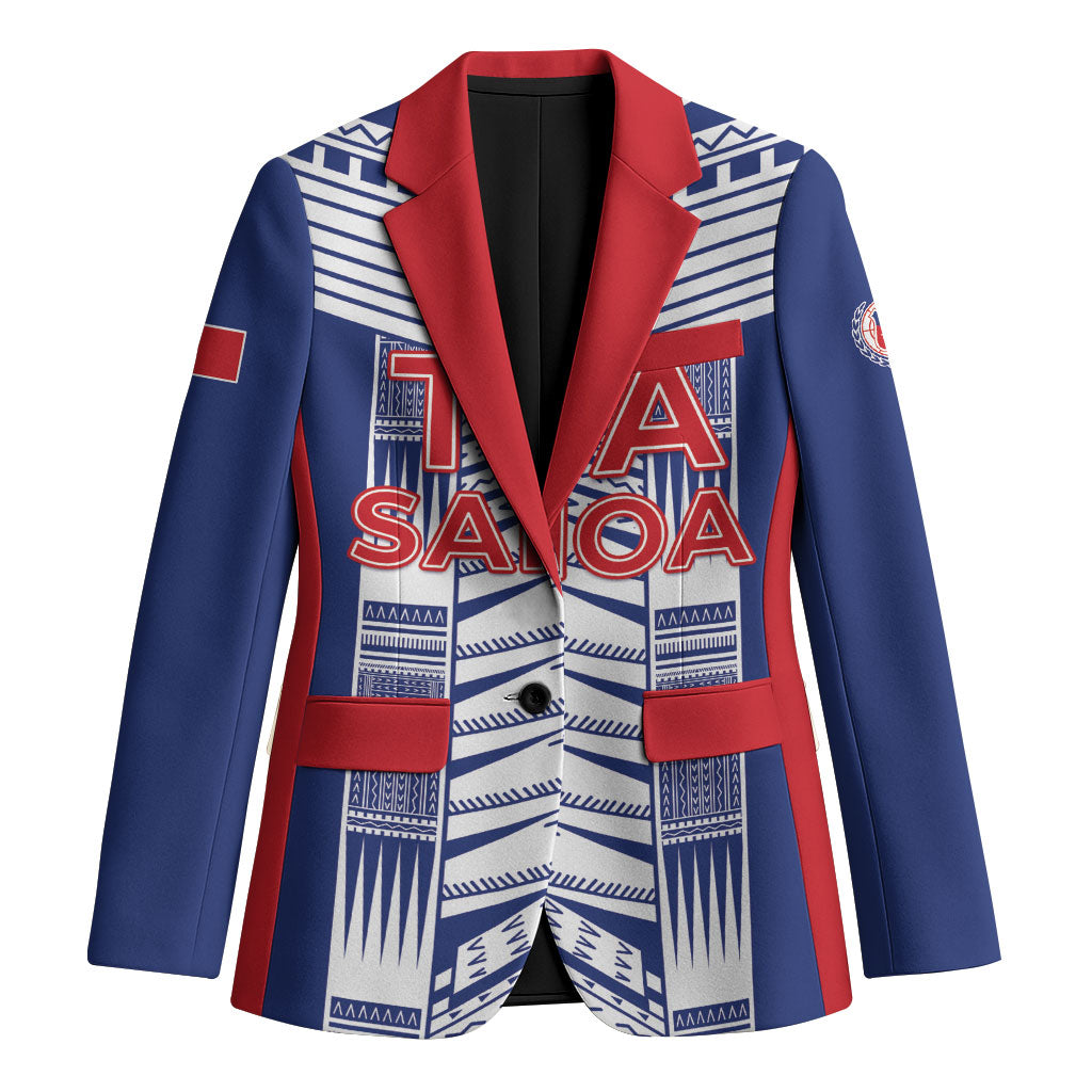 Custom Rugby Toa Samoa Blazer Samoan Tatau Blue Version LT05 Unisex Blue - Polynesian Pride