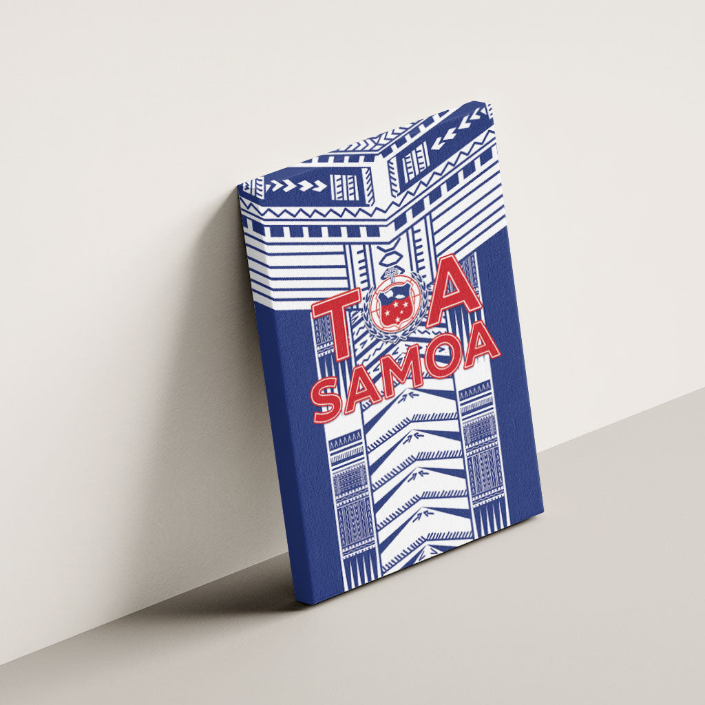 Rugby Toa Samoa Canvas Wall Art Samoan Tatau Blue Version LT05 - Polynesian Pride