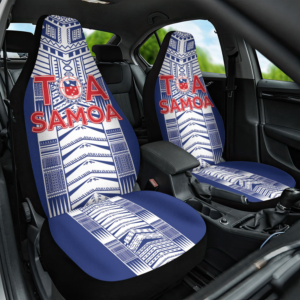 Rugby Toa Samoa Car Seat Cover Samoan Tatau Blue Version LT05 One Size Blue - Polynesian Pride
