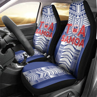 Rugby Toa Samoa Car Seat Cover Samoan Tatau Blue Version LT05 - Polynesian Pride