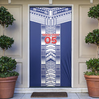 Custom Rugby Toa Samoa Door Cover Samoan Tatau Blue Version LT05 Blue - Polynesian Pride