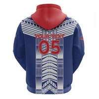 Custom Rugby Toa Samoa Hoodie Samoan Tatau Blue Version LT05 - Polynesian Pride