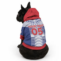 Custom Rugby Toa Samoa Pet Hoodie Samoan Tatau Blue Version LT05 - Polynesian Pride