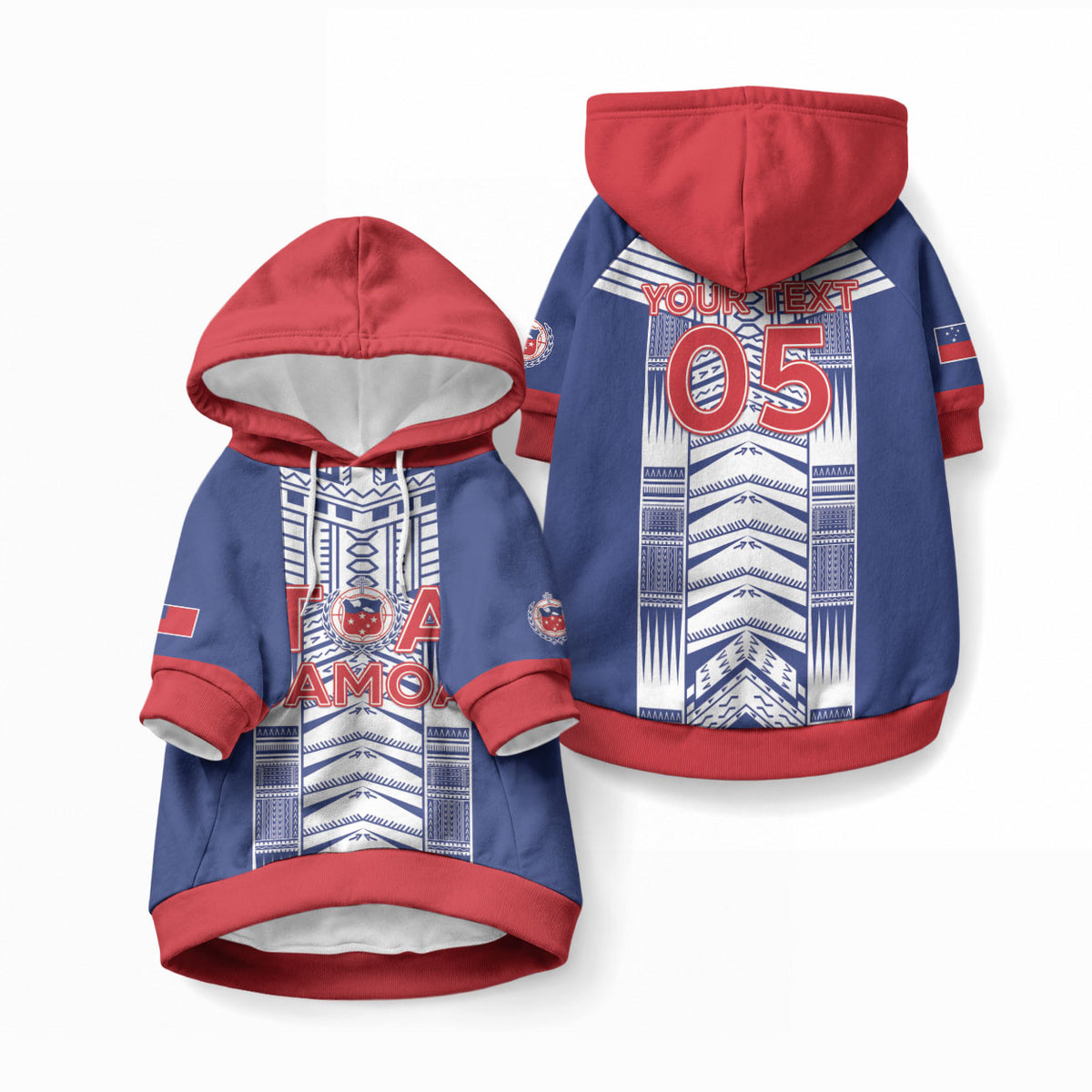 Custom Rugby Toa Samoa Pet Hoodie Samoan Tatau Blue Version LT05 Pullover Blue - Polynesian Pride