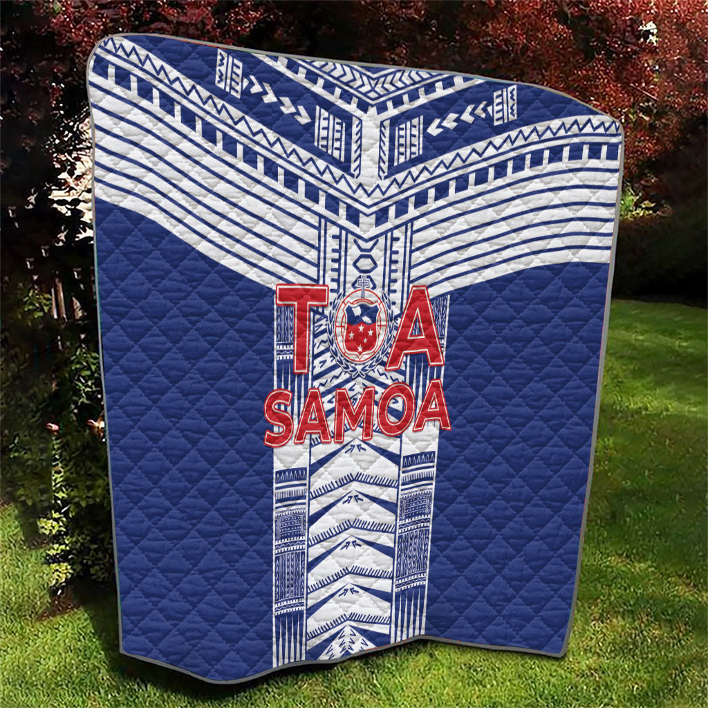 Rugby Toa Samoa Quilt Samoan Tatau Blue Version LT05 - Polynesian Pride