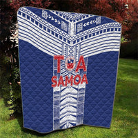 Rugby Toa Samoa Quilt Samoan Tatau Blue Version LT05 - Polynesian Pride