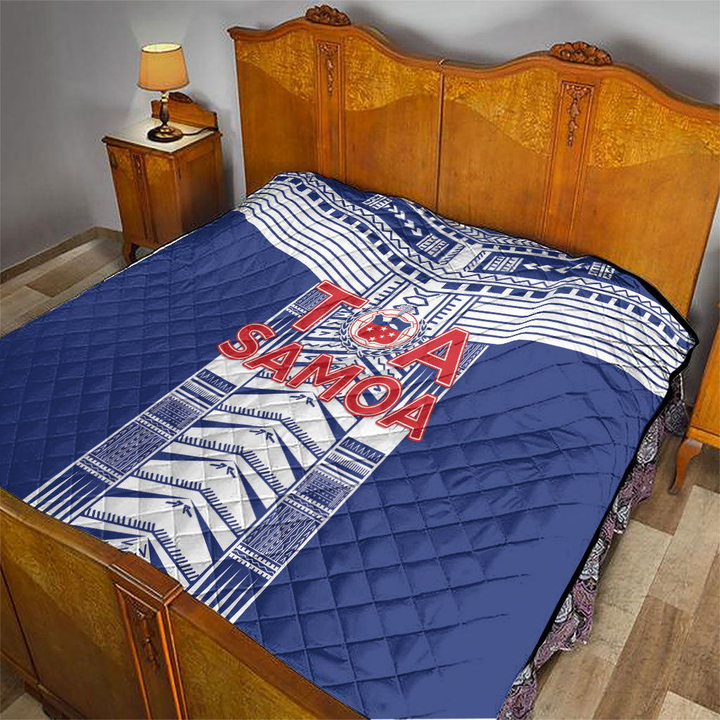 Rugby Toa Samoa Quilt Samoan Tatau Blue Version LT05 - Polynesian Pride