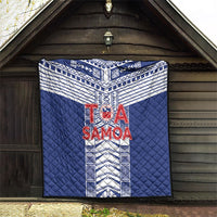 Rugby Toa Samoa Quilt Samoan Tatau Blue Version LT05 - Polynesian Pride