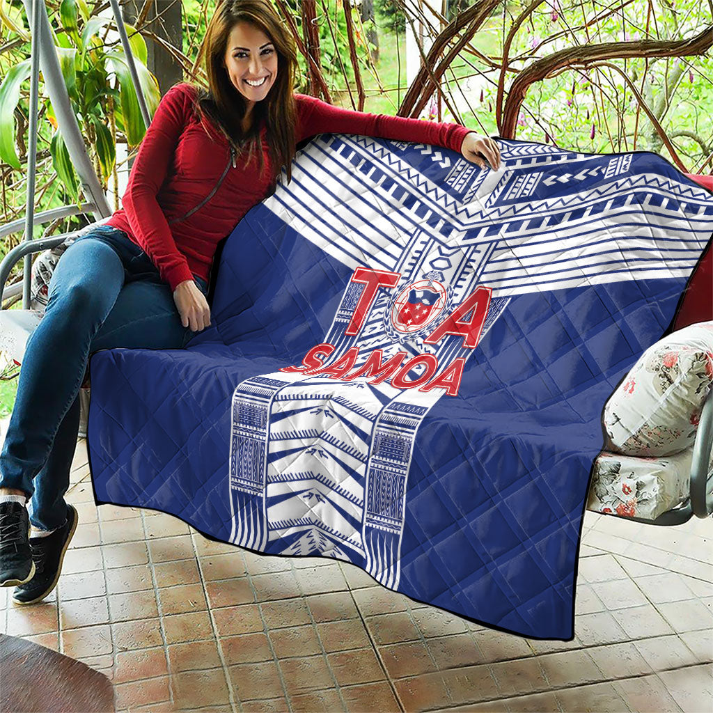 Rugby Toa Samoa Quilt Samoan Tatau Blue Version LT05 - Polynesian Pride