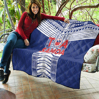 Rugby Toa Samoa Quilt Samoan Tatau Blue Version LT05 - Polynesian Pride