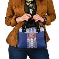 Rugby Toa Samoa Shoulder Handbag Samoan Tatau Blue Version LT05 - Polynesian Pride