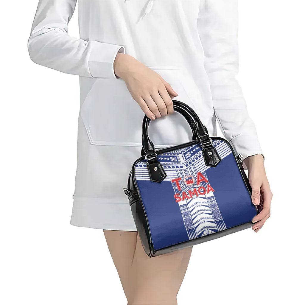 Rugby Toa Samoa Shoulder Handbag Samoan Tatau Blue Version LT05 - Polynesian Pride