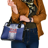 Rugby Toa Samoa Shoulder Handbag Samoan Tatau Blue Version LT05 - Polynesian Pride