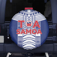 Rugby Toa Samoa Spare Tire Cover Samoan Tatau Blue Version LT05 No hole Blue - Polynesian Pride