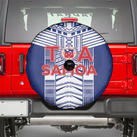 Rugby Toa Samoa Spare Tire Cover Samoan Tatau Blue Version LT05 - Polynesian Pride