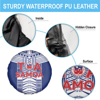 Rugby Toa Samoa Spare Tire Cover Samoan Tatau Blue Version LT05 - Polynesian Pride