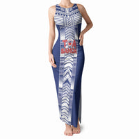 Custom Rugby Toa Samoa Tank Maxi Dress Samoan Tatau Blue Version LT05 Women Blue - Polynesian Pride