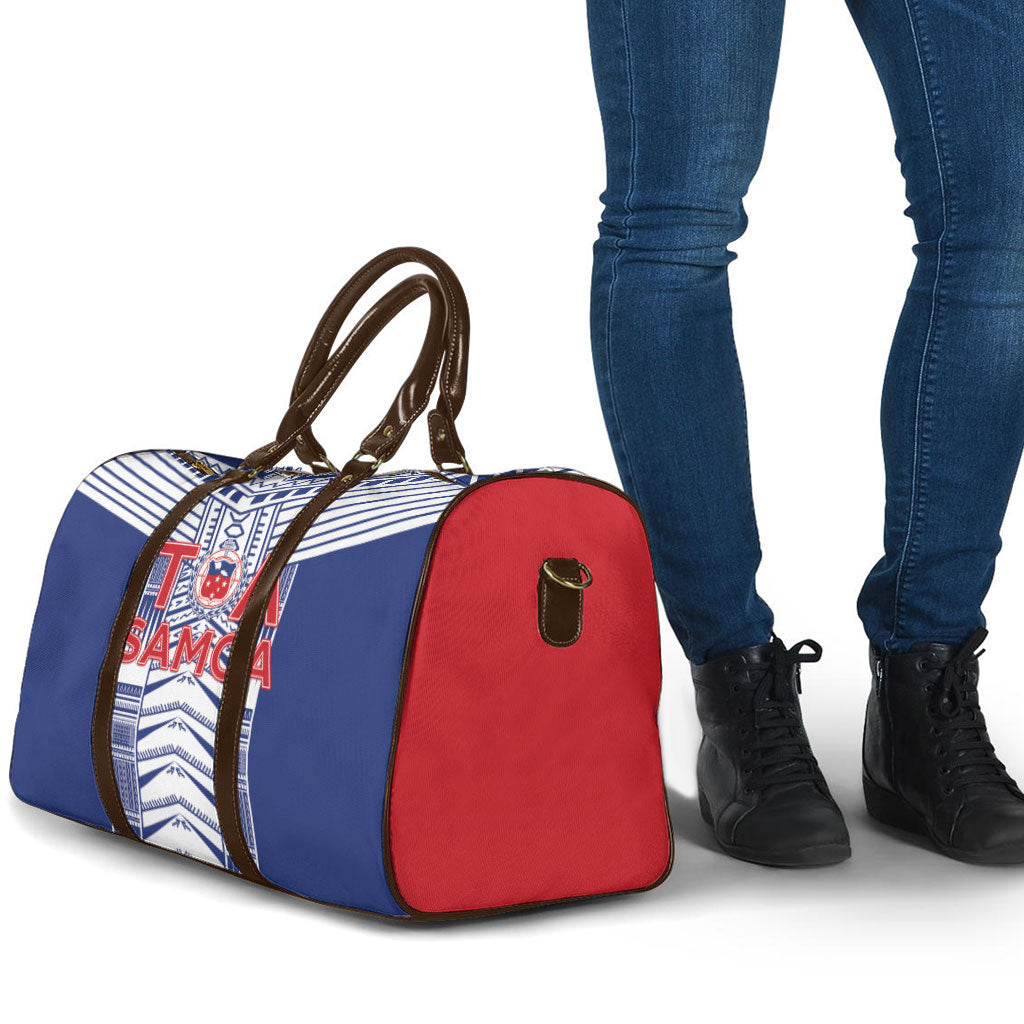 Rugby Toa Samoa Travel Bag Samoan Tatau Blue Version LT05 - Polynesian Pride