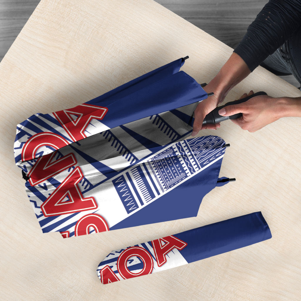 Rugby Toa Samoa Umbrella Samoan Tatau Blue Version LT05 - Polynesian Pride