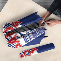 Rugby Toa Samoa Umbrella Samoan Tatau Blue Version LT05 - Polynesian Pride