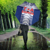Rugby Toa Samoa Umbrella Samoan Tatau Blue Version LT05 - Polynesian Pride