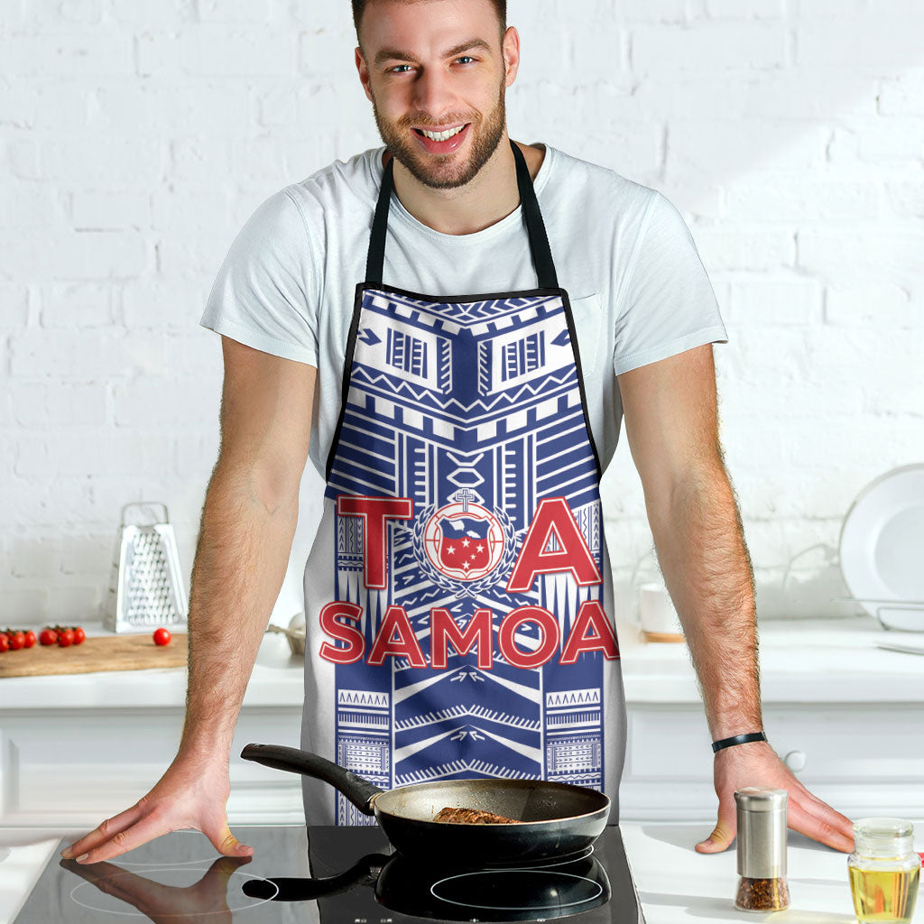 Rugby Toa Samoa Apron Samoan Tatau White Version LT05 - Polynesian Pride