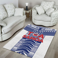 Rugby Toa Samoa Area Rug Samoan Tatau White Version LT05 - Polynesian Pride