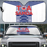 Rugby Toa Samoa Auto Sun Shade Samoan Tatau White Version LT05 White - Polynesian Pride