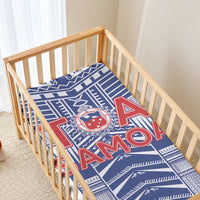 Rugby Toa Samoa Baby Bed Cover Samoan Tatau White Version LT05 - Polynesian Pride