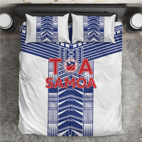 Rugby Toa Samoa Bedding Set Samoan Tatau White Version LT05 White - Polynesian Pride