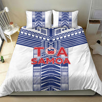 Rugby Toa Samoa Bedding Set Samoan Tatau White Version LT05 - Polynesian Pride