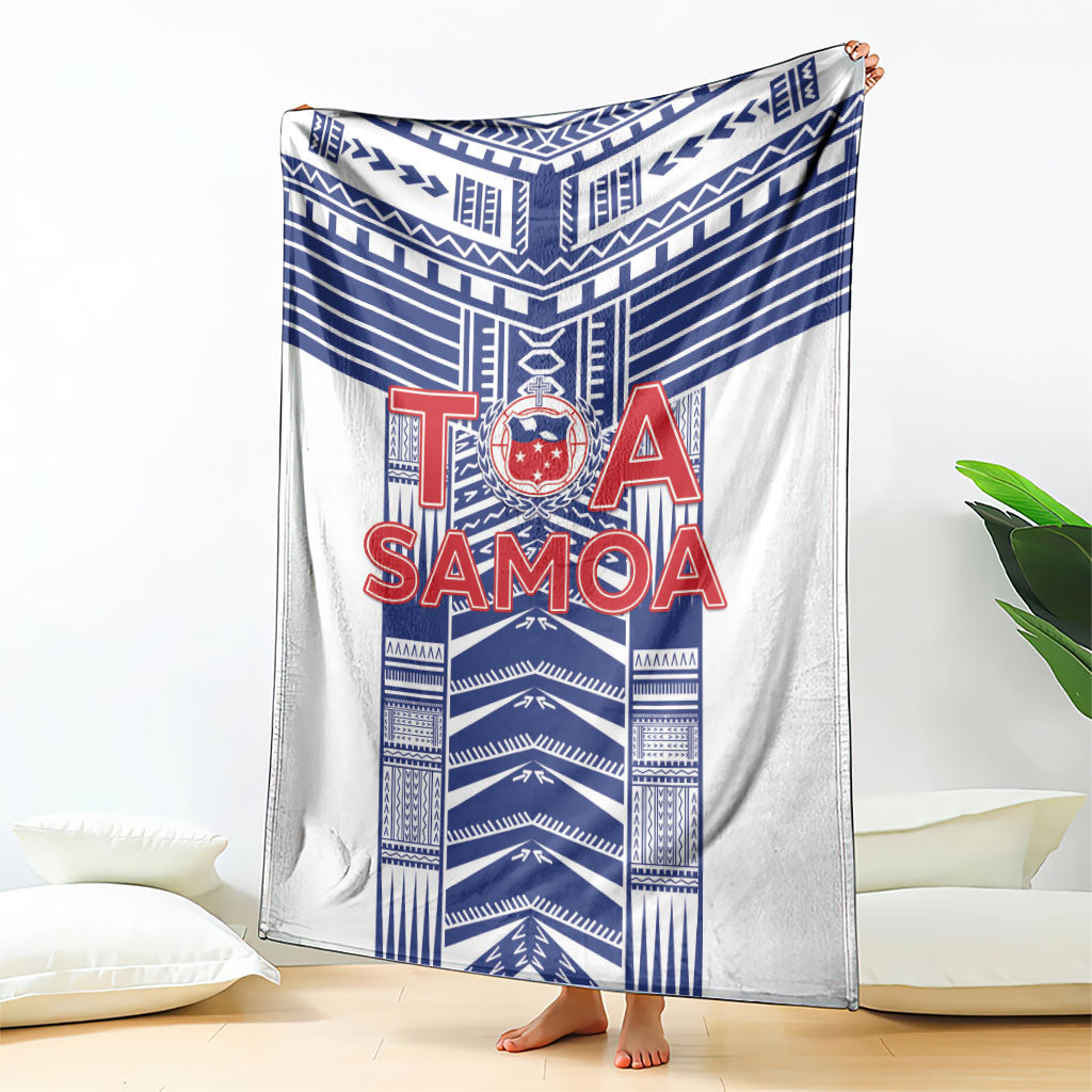 Rugby Toa Samoa Blanket Samoan Tatau White Version LT05 - Polynesian Pride