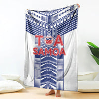Rugby Toa Samoa Blanket Samoan Tatau White Version LT05 - Polynesian Pride
