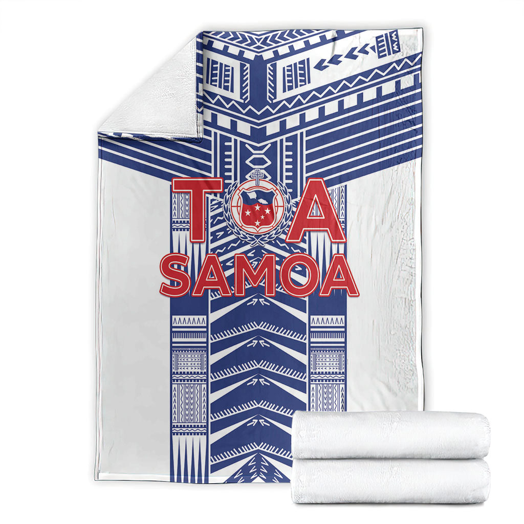 Rugby Toa Samoa Blanket Samoan Tatau White Version LT05 - Polynesian Pride