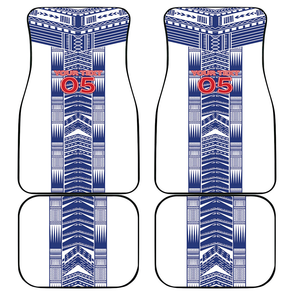 Custom Rugby Toa Samoa Car Mats Samoan Tatau White Version LT05 - Polynesian Pride