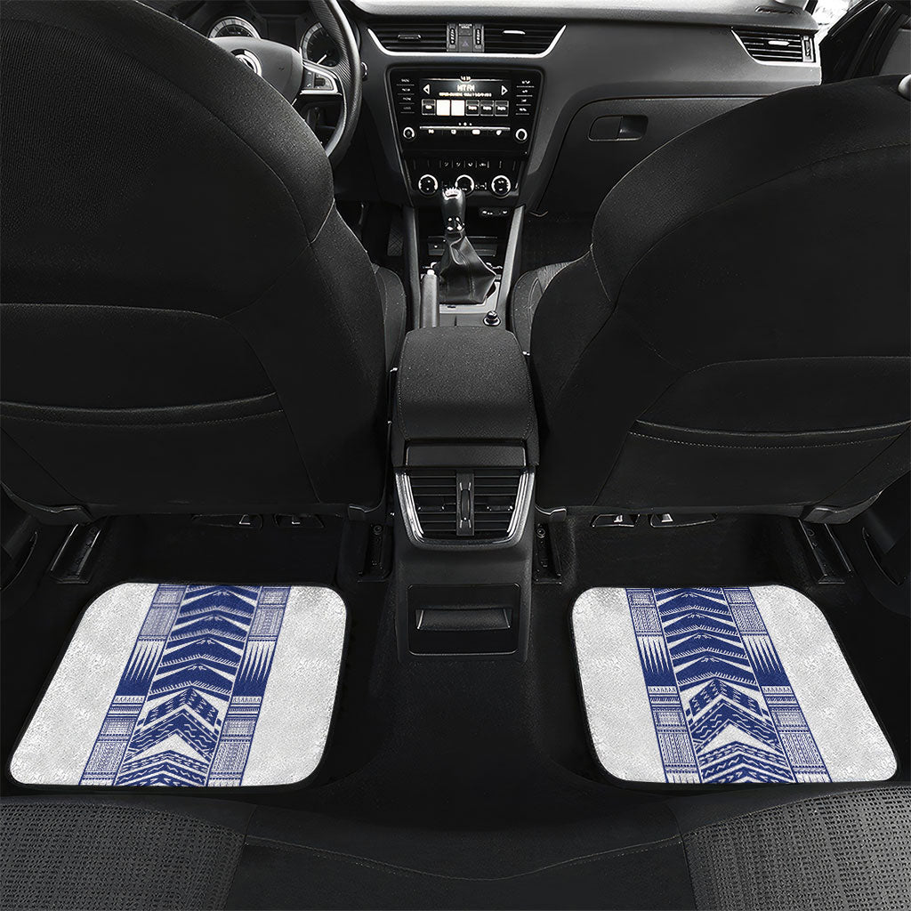 Custom Rugby Toa Samoa Car Mats Samoan Tatau White Version LT05 Set 2pcs - Back White - Polynesian Pride