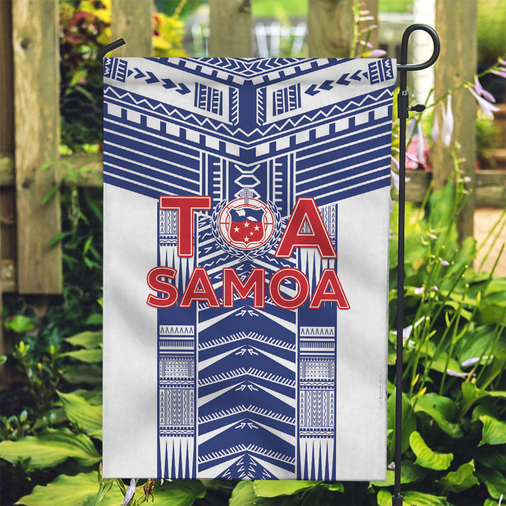 Rugby Toa Samoa Garden Flag Samoan Tatau White Version LT05 Garden Flag White - Polynesian Pride