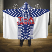 Rugby Toa Samoa Hooded Blanket Samoan Tatau White Version LT05 - Polynesian Pride