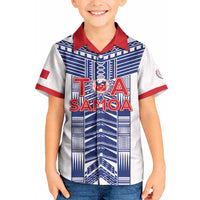 Custom Rugby Toa Samoa Kid Hawaiian Shirt Samoan Tatau White Version LT05 Kid White - Polynesian Pride