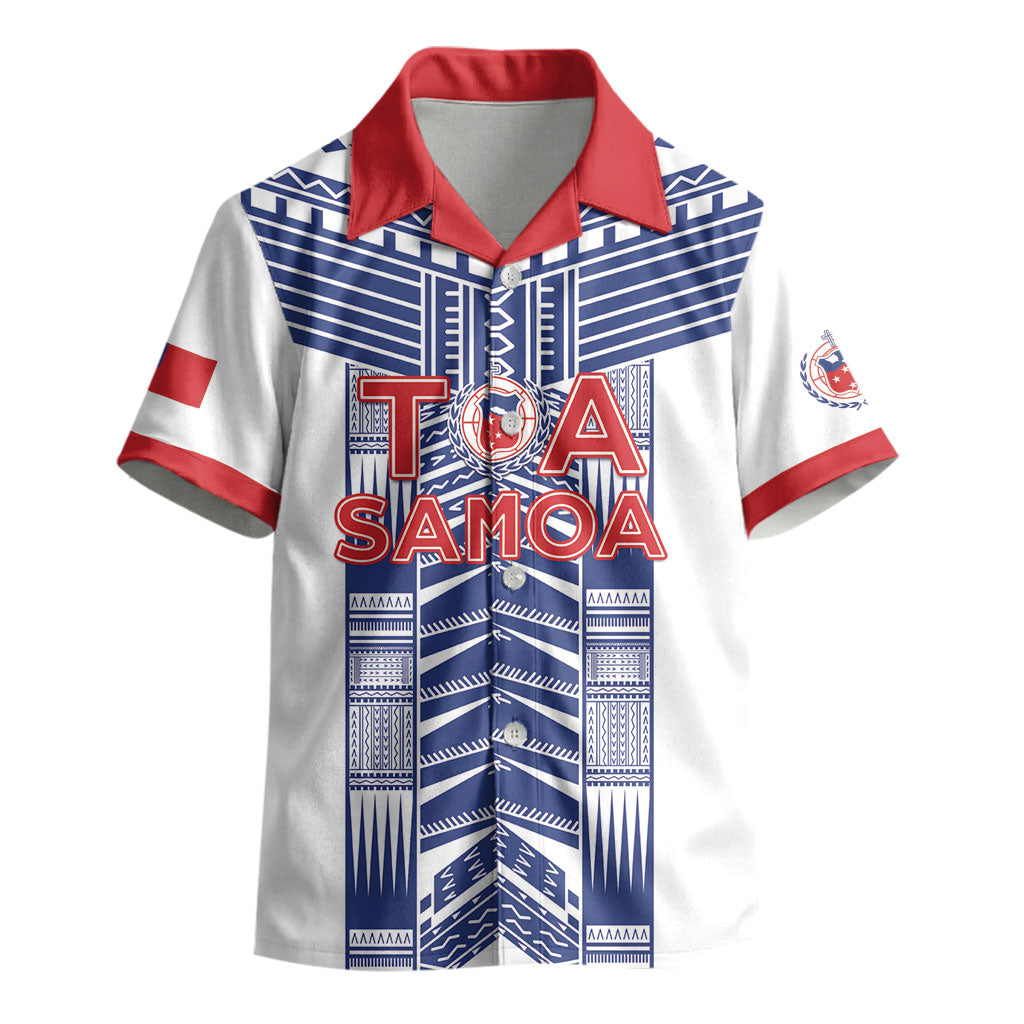 Custom Rugby Toa Samoa Kid Hawaiian Shirt Samoan Tatau White Version LT05 - Polynesian Pride